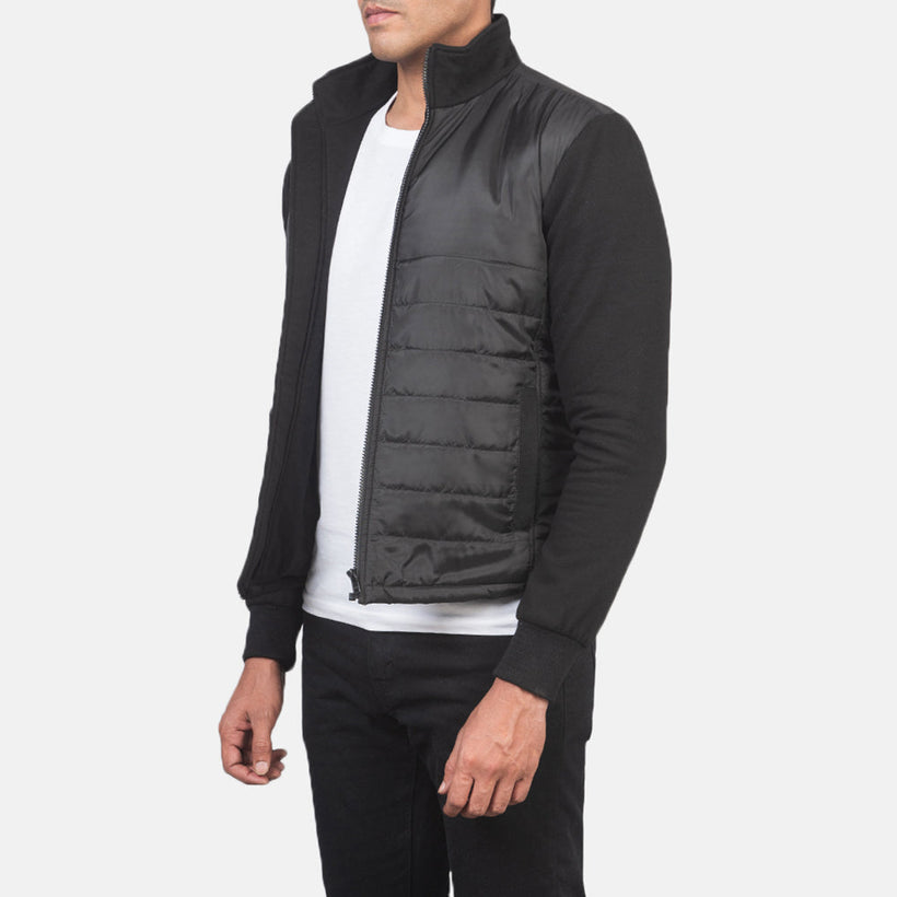 Nashville Quilted Чорна Windbreaker Шкіряна куртка чоловіча