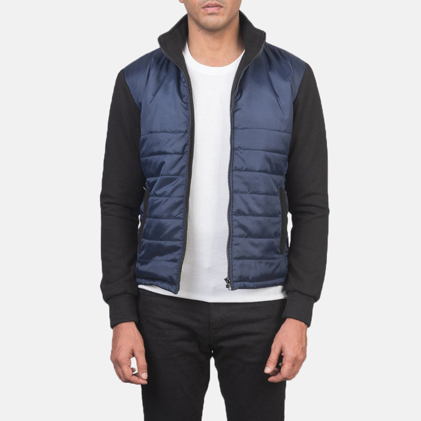 Nashville Quilted Синя Windbreaker Шкіряна куртка чоловіча