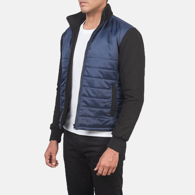 Nashville Quilted Синя Windbreaker Шкіряна куртка чоловіча