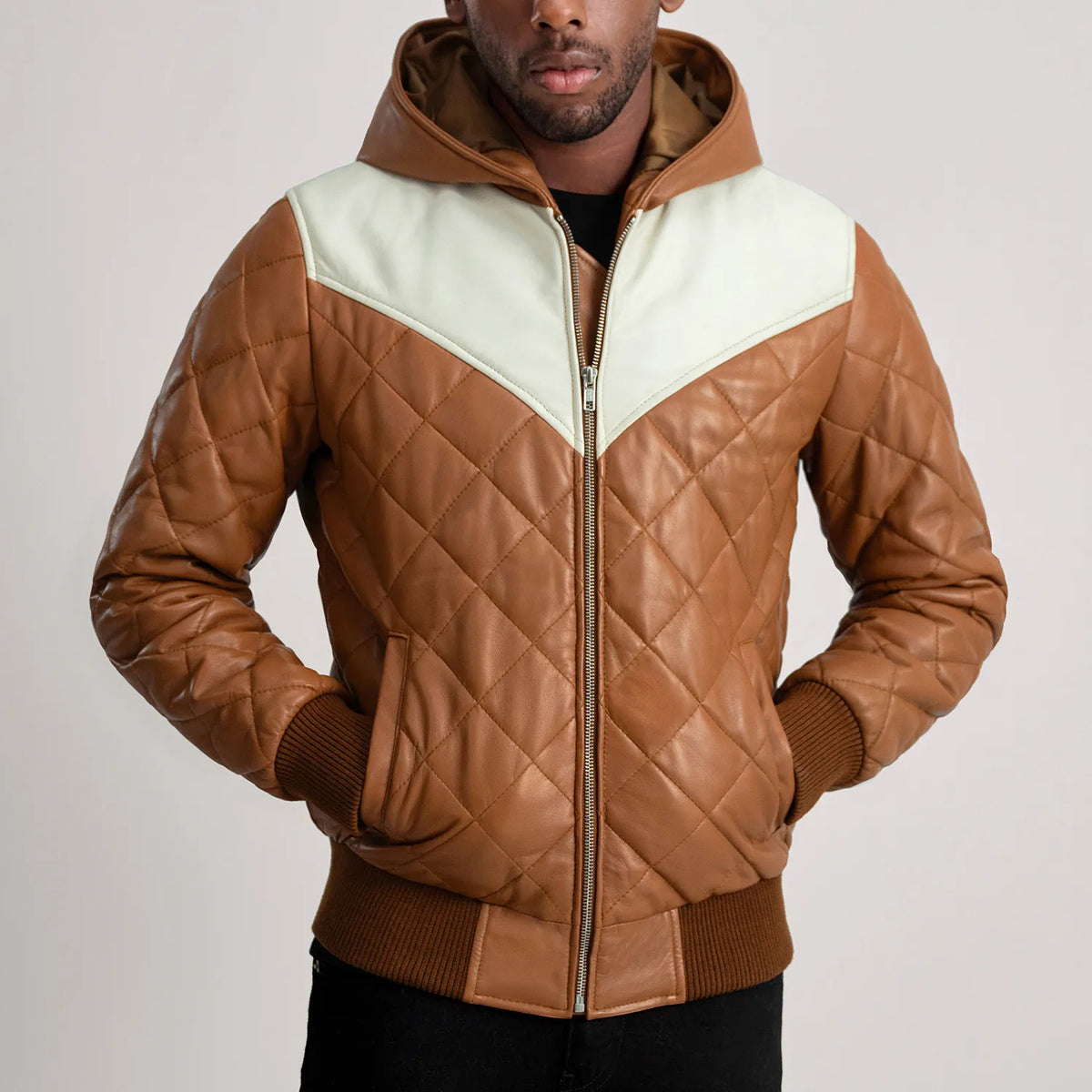 
Norman Шкіряна куртка Рудий Puffer Шкіряна куртка для Чоловіків – alternate product view 4