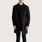 
Petrillo Чорний Wool Single Breasted Шкіряне пальто для Чоловіків in Black Synthetic Wool - Вигляд спереду та приталений силует | Купити в офіційному онлайн-магазині