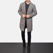 
Petrillo Grey Wool Single Breasted Шкіряне пальто для Чоловіків in Grey Synthetic Wool - Вигляд спереду та приталений силует | Купити в офіційному онлайн-магазині