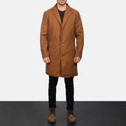 
Petrillo Khaki Wool Single Breasted Шкіряне пальто для Чоловіків in Khaki Synthetic Wool - Вигляд спереду та приталений силует | Купити в офіційному онлайн-магазині