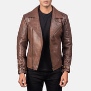 Zipper + Snap Button Strap &amp; Hem Craftsmanship Construction Detail on Raiden Black Leather Biker Jacket