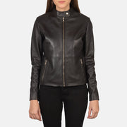 
Rave Brown Leather Biker Jacket in Brown Sheepskin Leather - Вигляд спереду та приталений силует | Купити в офіційному онлайн-магазині
