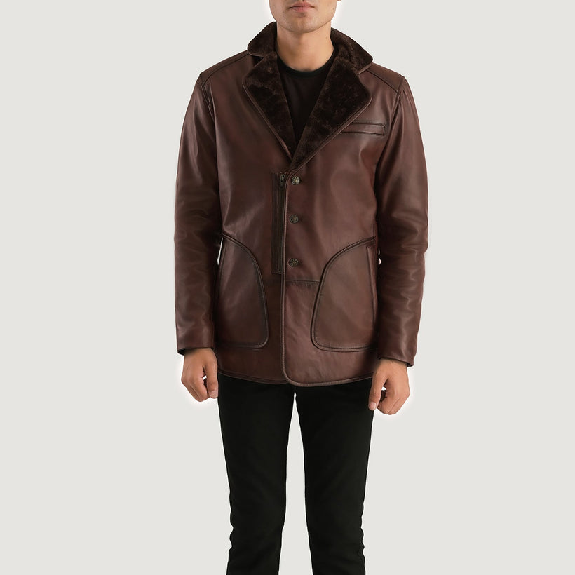 Rocky Коричнева Fur Leather Coat чоловіча