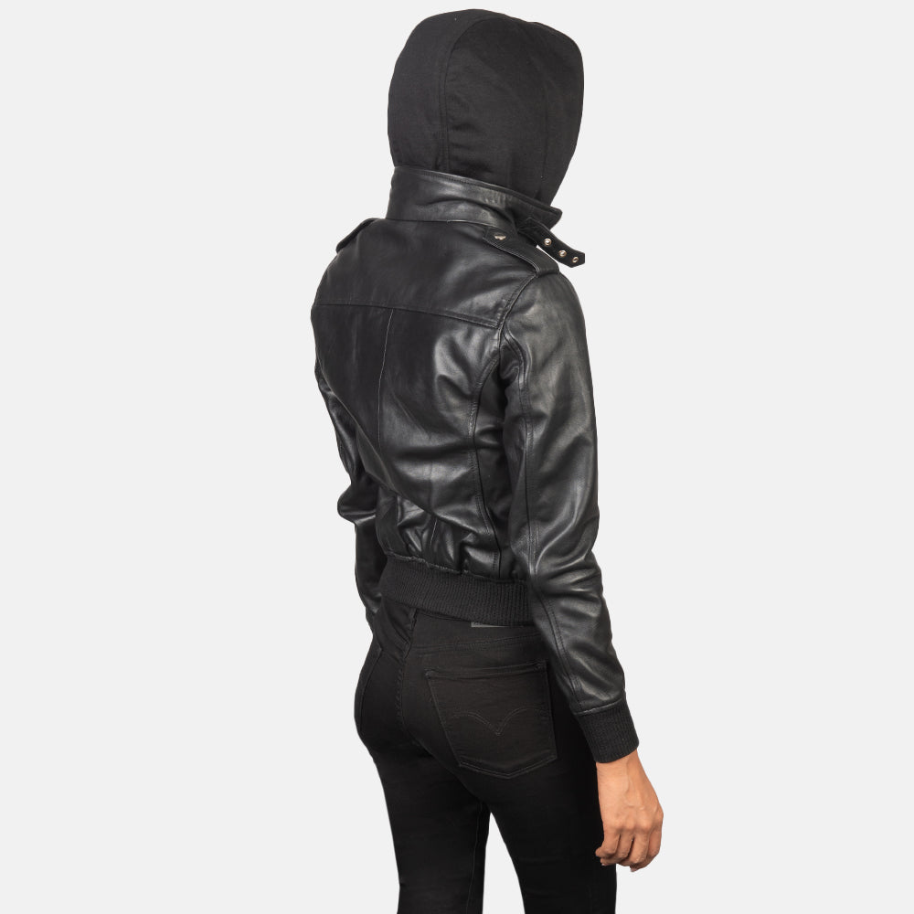 
Roslyn Hooded Шкіряний бомбер для Жінок – alternate product view 5