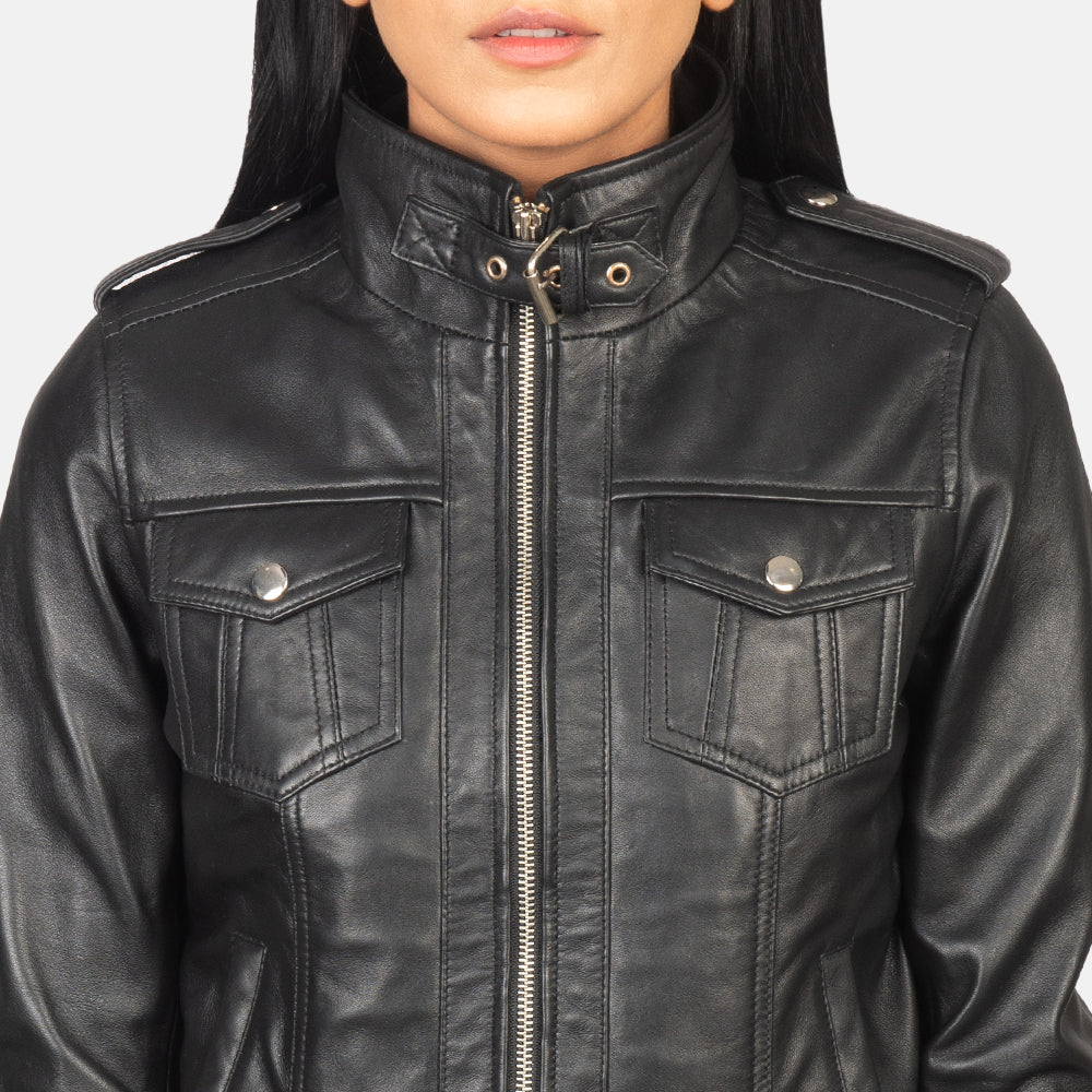 
Roslyn Hooded Шкіряний бомбер для Жінок – alternate product view 6