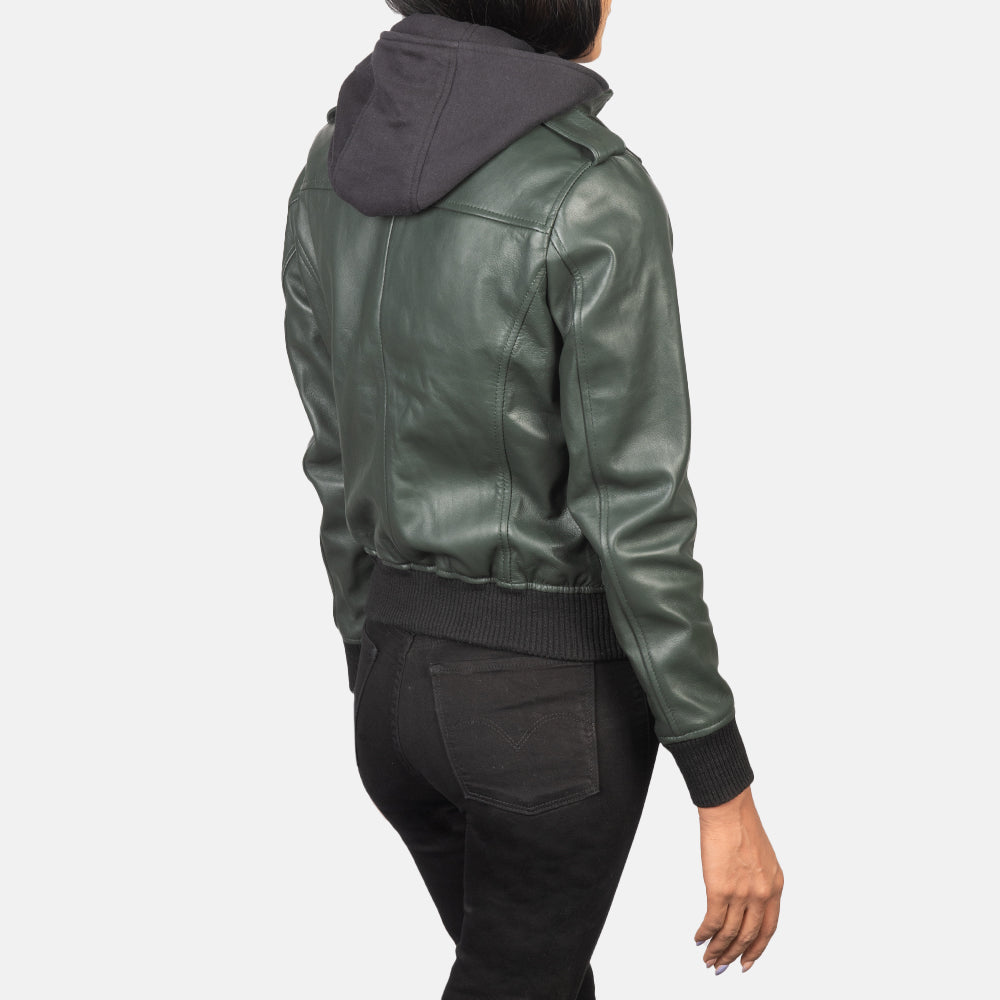 
Roslyn Hooded Шкіряний бомбер для Жінок – alternate product view 5