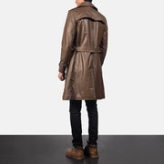 
Royson Коричневий Leather Duster Шкіряне пальто для Чоловіків - Вигляд збоку з ергономічним кроєм рукава