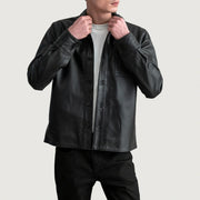 
Scout Чорний Leather Shirt для Чоловіків in Black Sheepskin Leather - Вигляд спереду та приталений силует | Купити в офіційному онлайн-магазині