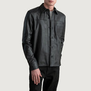 
Black Sheepskin leather Jacket - Вигляд ззаду з ідеальною посадкою по плечах та рівним подолом