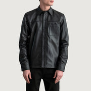 
Scout Чорний Leather Shirt для Чоловіків - Вигляд збоку з ергономічним кроєм рукава