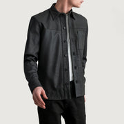 
Scout Tumbled Чорний Leather Shirt для Чоловіків in Tumbled Black Sheepskin Leather - Вигляд спереду та приталений силует | Купити в офіційному онлайн-магазині