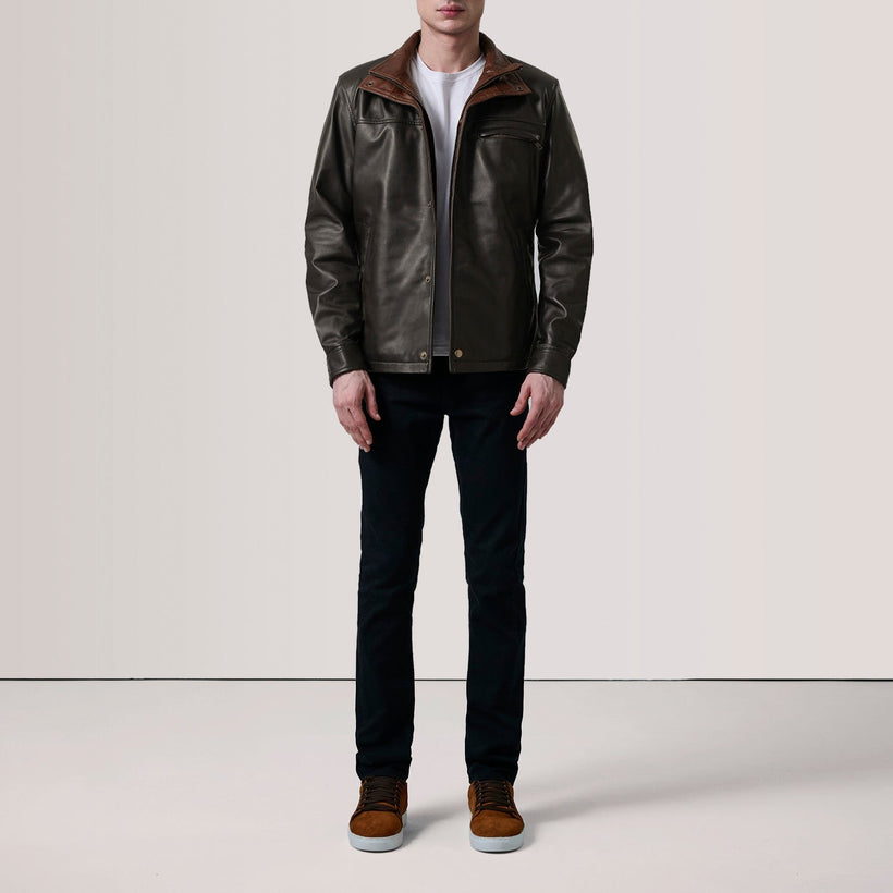 Sean Коричневий Leather Classic Шкіряна куртка для Чоловіків