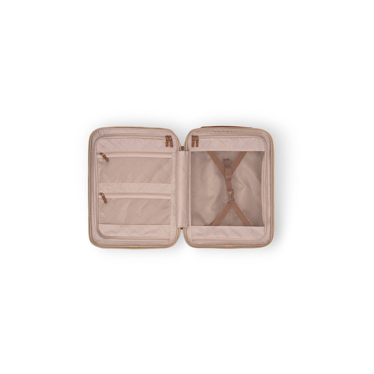 Close-Up Detail of Classic Collar &amp; Heavy-Duty Zipper Hardware on Hand Luggage Suitcase Front Pocket Zuna