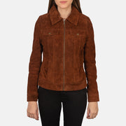 
Brown Goatskin suede Jacket - Вигляд ззаду з ідеальною посадкою по плечах та рівним подолом