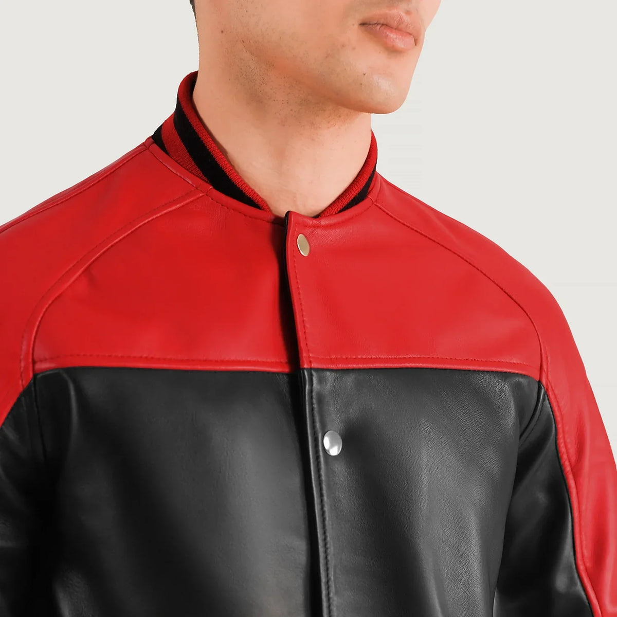 
Terrance Чорний Varsity Шкіряна куртка для Чоловіків – alternate product view 3