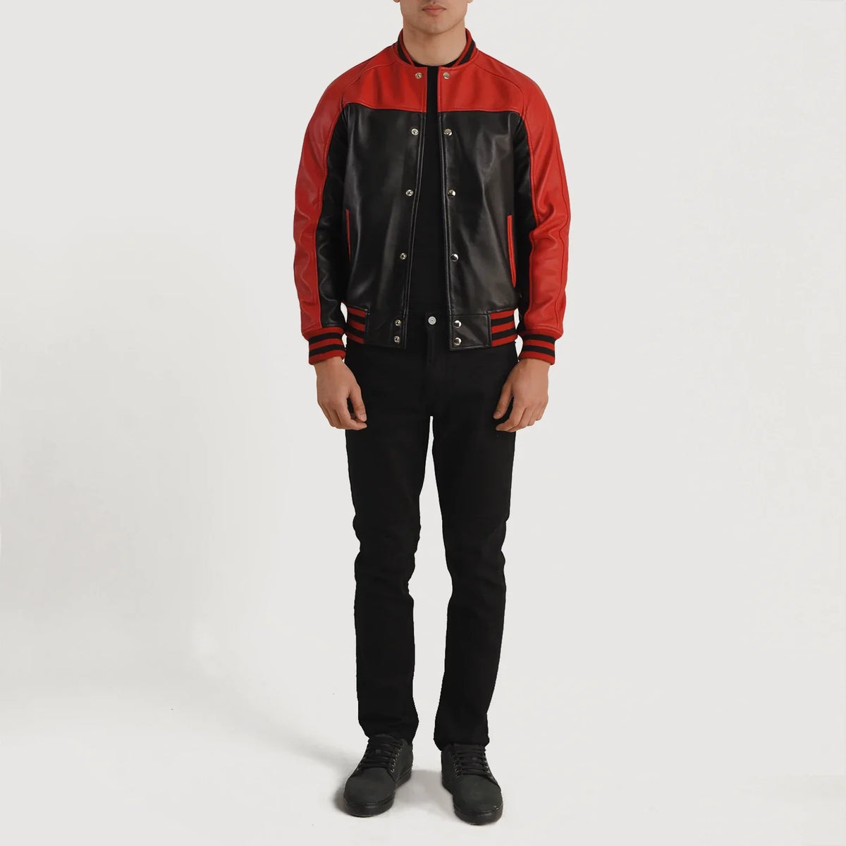 
Terrance Чорний Varsity Шкіряна куртка для Чоловіків – alternate product view 5