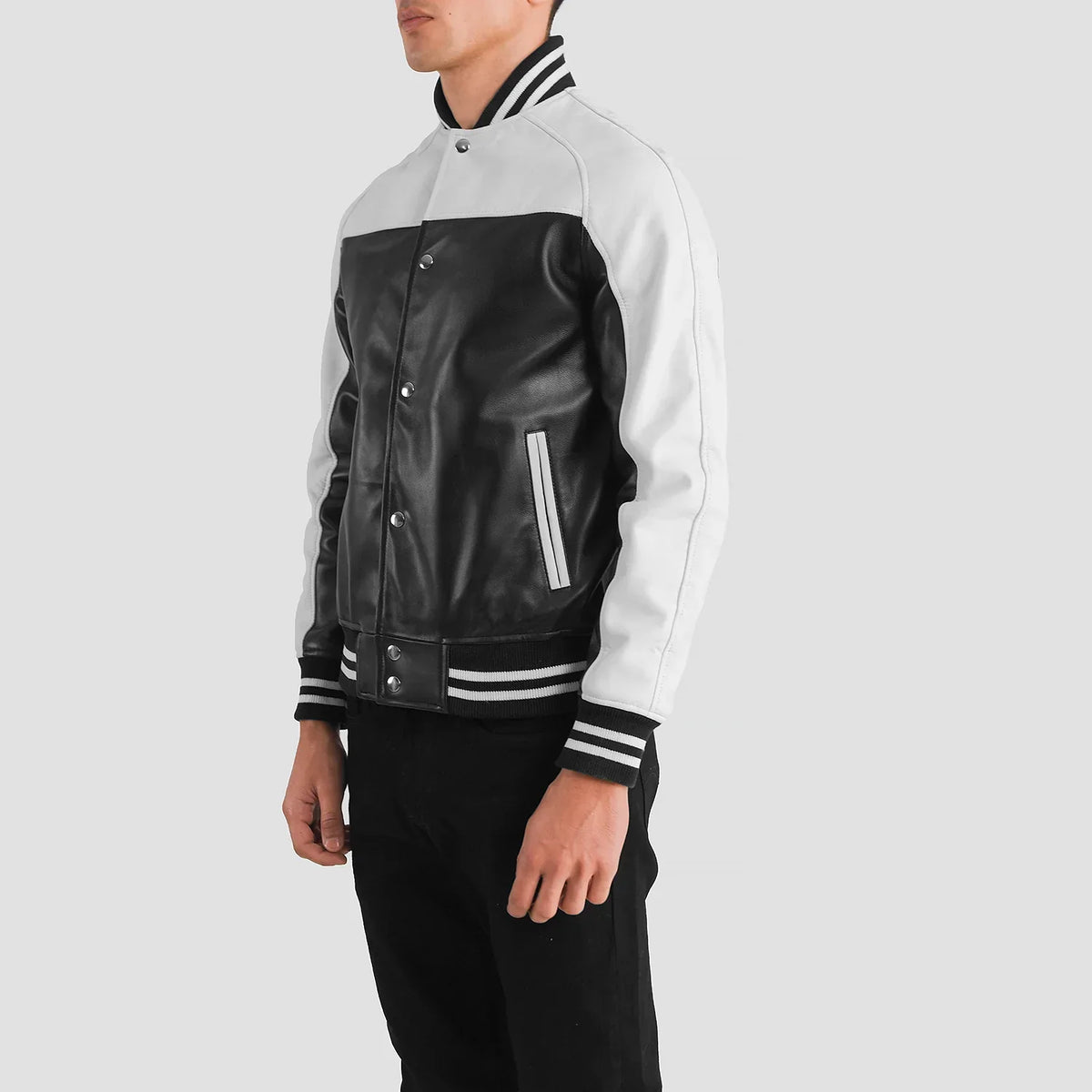 
Terrance Чорний Varsity Шкіряна куртка для Чоловіків – alternate product view 2