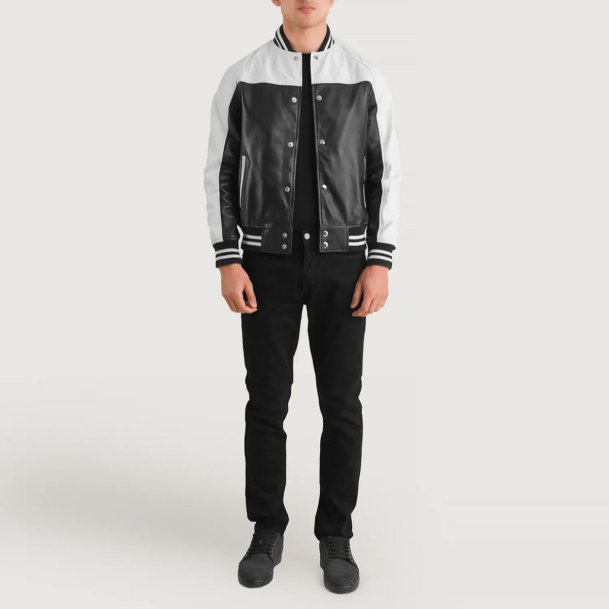 
Terrance Чорний Varsity Шкіряна куртка для Чоловіків – alternate product view 3