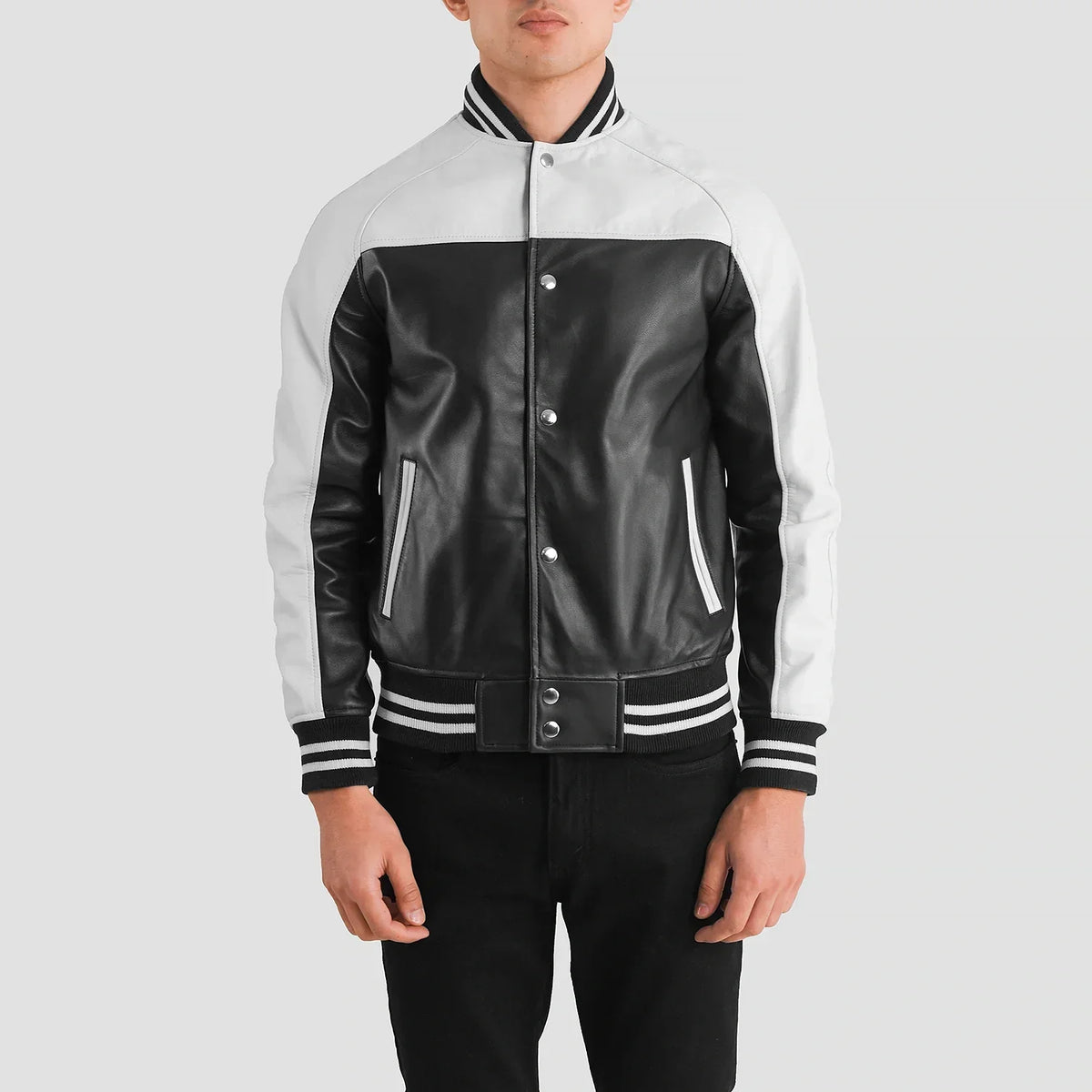 
Terrance Чорний Varsity Шкіряна куртка для Чоловіків – alternate product view 4