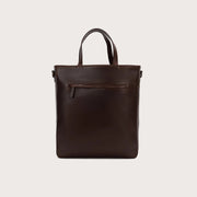 
Vintage Brown Full-Grain leather Bag - Вигляд ззаду з посиленими шкіряними ременями та прострочкою