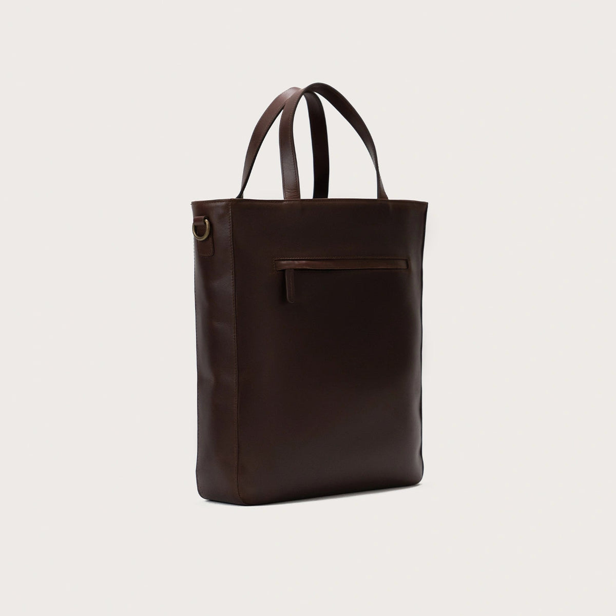 
The Poet Vintage Brown Leather Tote Bag For Men & Women - Бічний профіль із глибиною складок та місткістю