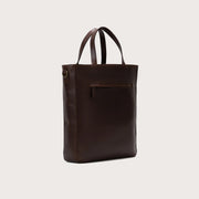 
The Poet Vintage Brown Leather Tote Bag For Men & Women - Бічний профіль із глибиною складок та місткістю