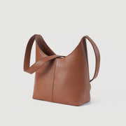
The Stefani Brown Leather Hobo Bag For Women - Вигляд збоку з ергономічним кроєм рукава