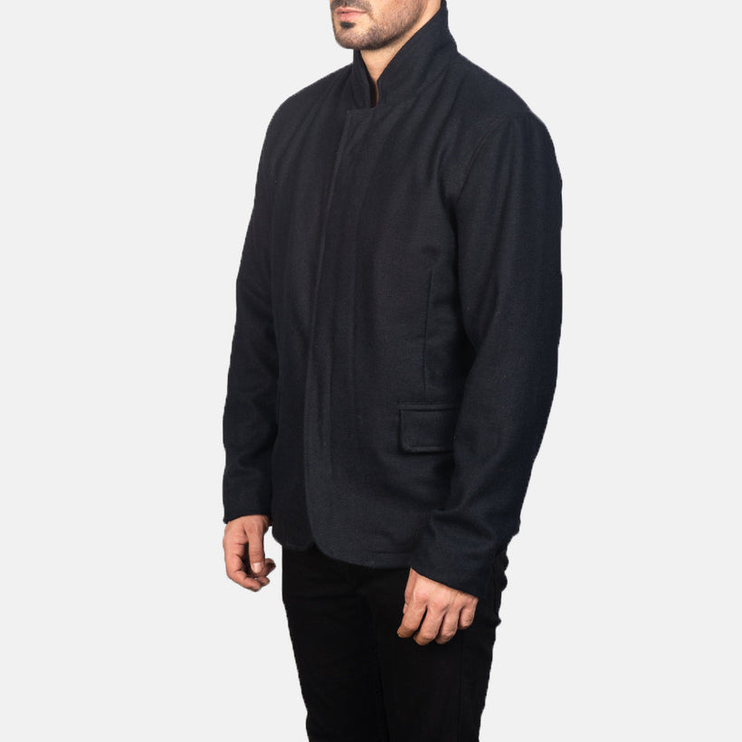 Thomas Чорна Wool Шкіряна куртка чоловіча