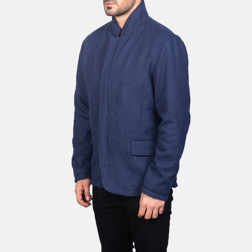 Thomas Синя Wool Шкіряна куртка чоловіча