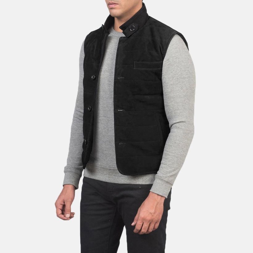 Tony Чорна Suede Vest чоловіча