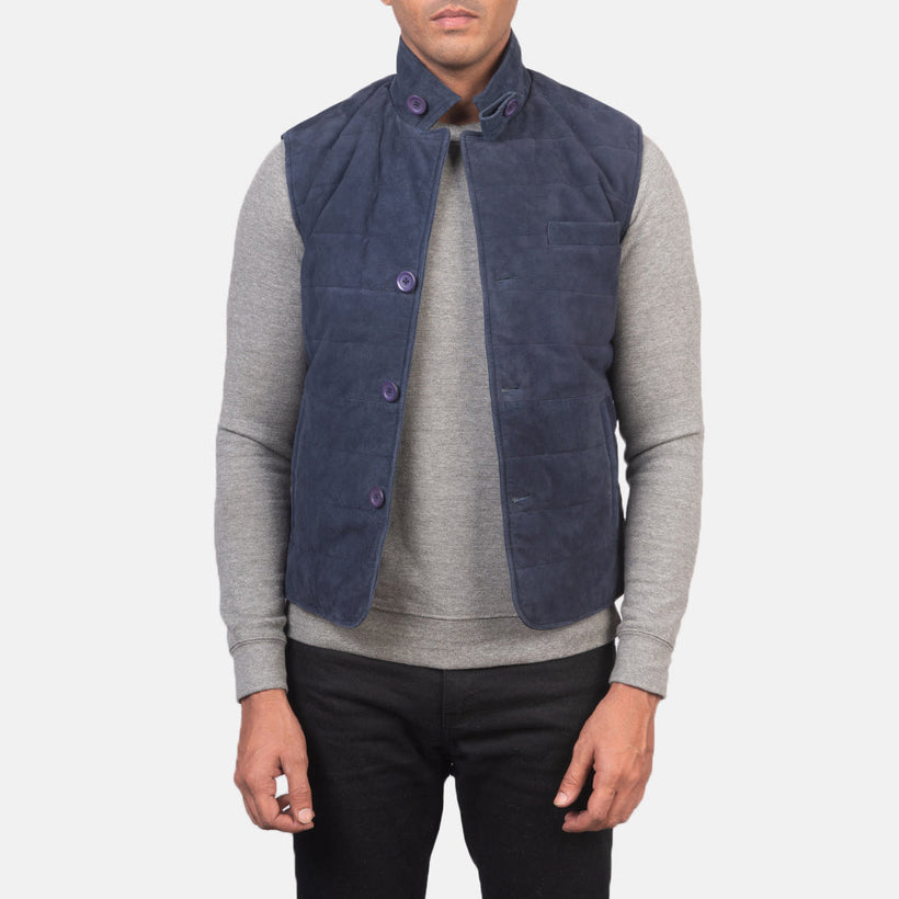Tony Синя Suede Vest чоловіча