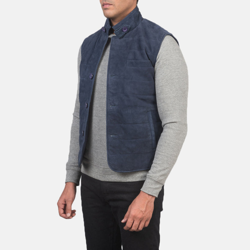 Tony Синя Suede Vest чоловіча