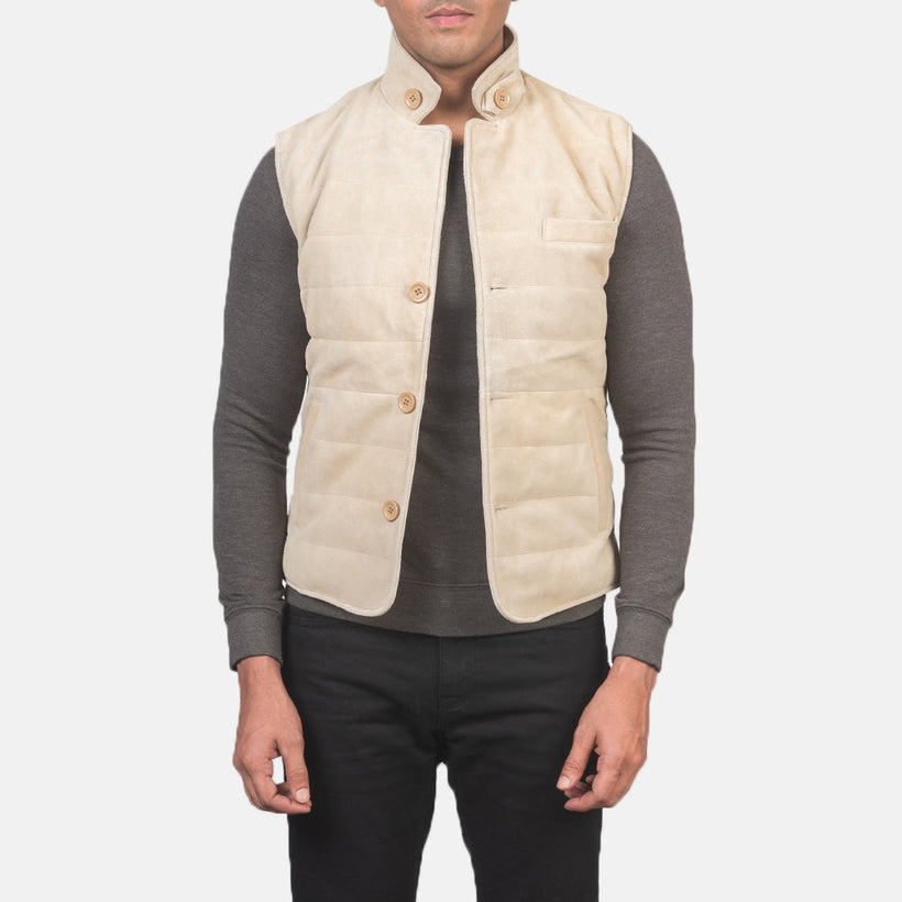 Tony Off-White Suede Vest чоловіча