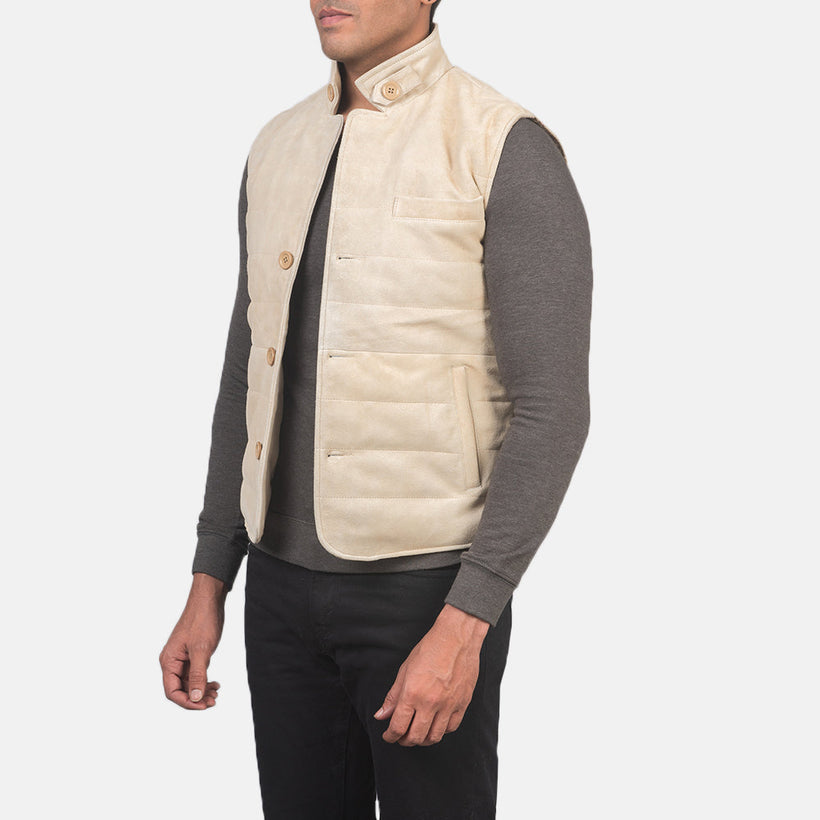 Tony Off-White Suede Vest чоловіча