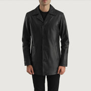 
Urban Slate Чорний Шкіряне пальто для Чоловіків in Black Cowhide (Lt-071) Leather - Вигляд спереду та приталений силует | Купити в офіційному онлайн-магазині