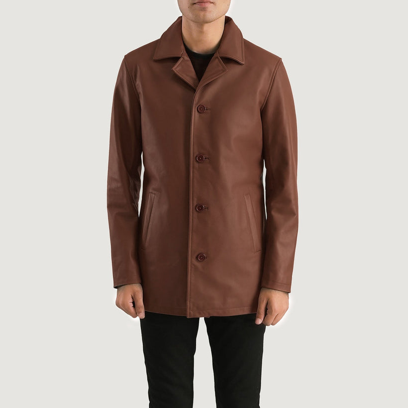 Urban Slate Коричнева Leather Coat чоловіча