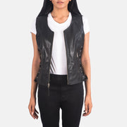 
Vanda Чорний Leather Biker Vest для Жінок - Вигляд спереду та приталений силует | Купити в офіційному онлайн-магазині